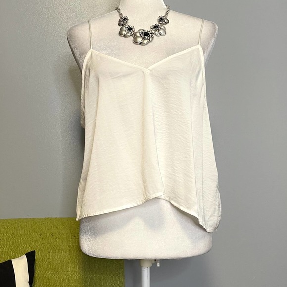 bp Tops - BP Ivory White Satin Cropped Camisole Tank Top NEW XL